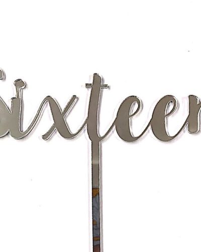 Sixteen Cake Topper – Silver Mirror