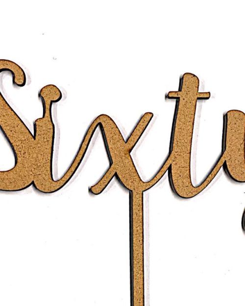 Sixty Cake Topper – Wood