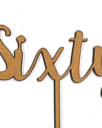 Sixty Cake Topper – Wood