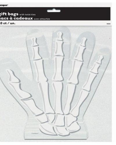 Skeleton Hand Shaped Treat Bags 10pk