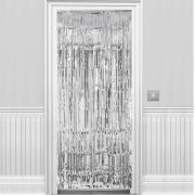 Silver Foil Fringed Door Curtain
