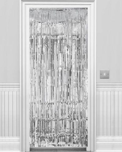 Silver Foil Fringed Door Curtain