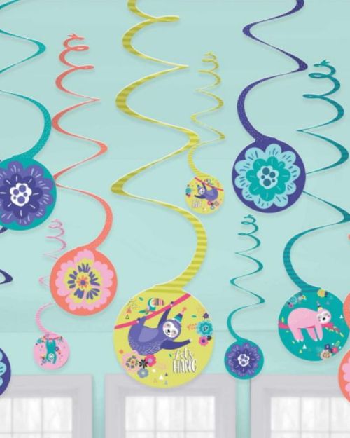 Sloth Hanging Spiral Decorations