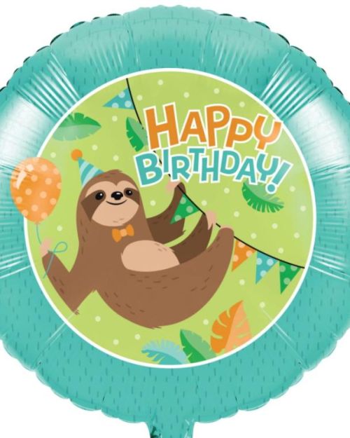 Sloth Party Foil Balloon