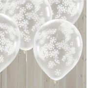 Snowflake Confetti Balloons 5pk