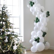 Nordic Noel Snowy Balloon Arch with Frosted Foliage