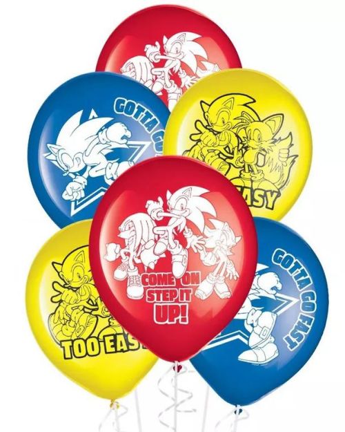 Sonic the Hedgehog Balloons 6pk