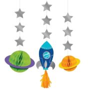 Space Party Hanging Decorations 3pk