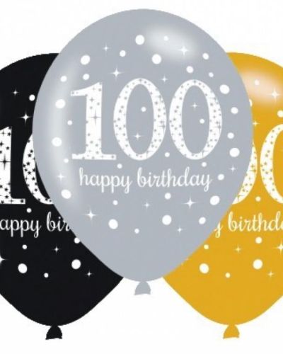 Sparkling 100th Birthday Balloons 6pk