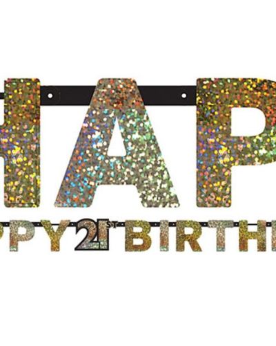 Sparkling 21st Birthday Banner