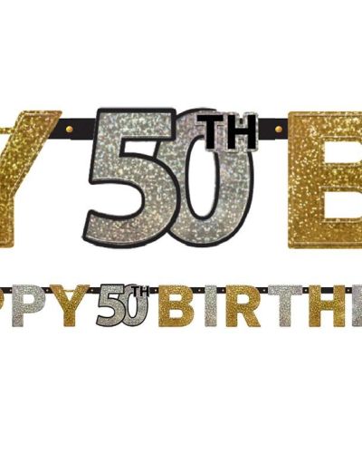 Sparkling 50th Birthday Banner