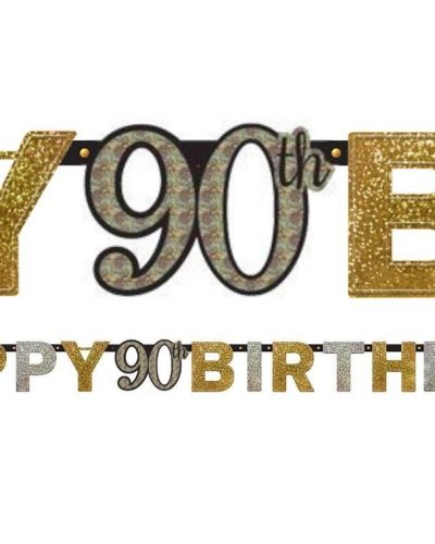 Sparkling 90th Birthday Banner