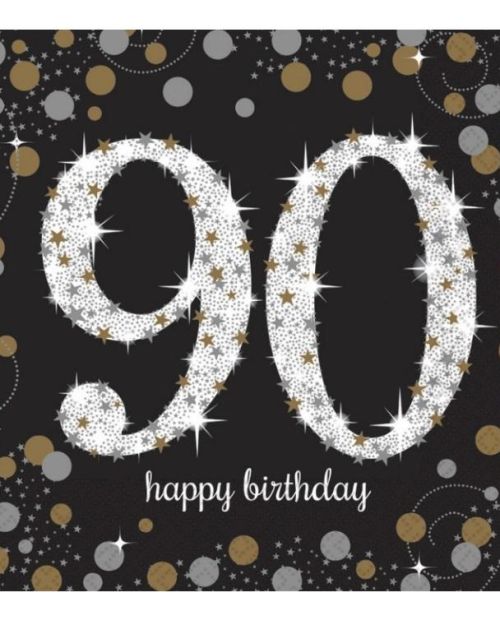 Sparkling 90th Birthday Lunch Napkins 16pk