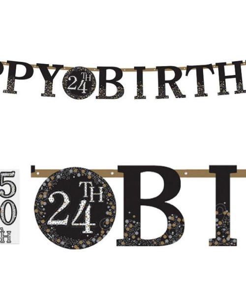 Sparkling Add Any Age Happy Birthday Banner