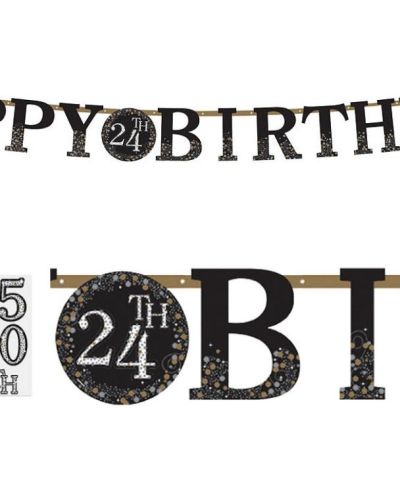 Sparkling Add Any Age Happy Birthday Banner