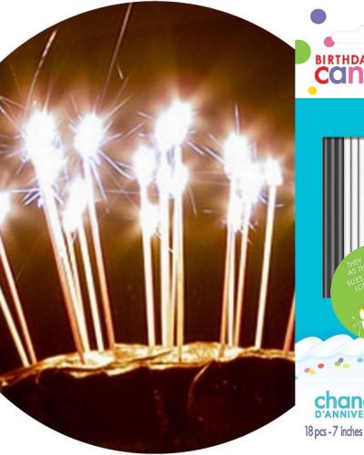 Sparkling Candles 18pk Black & White