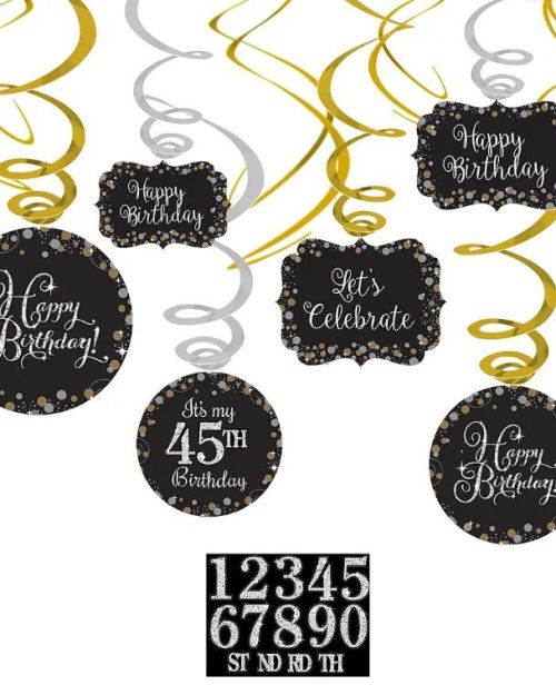 Sparkling Add Any Age Hanging Swirls