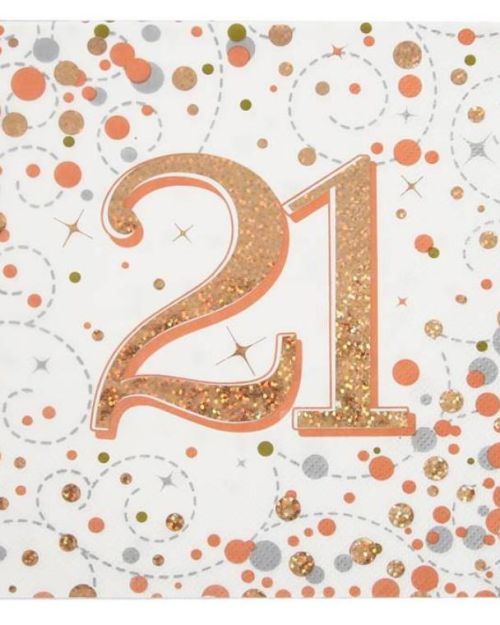 Sparkling Fizz 21st Napkins 16pk