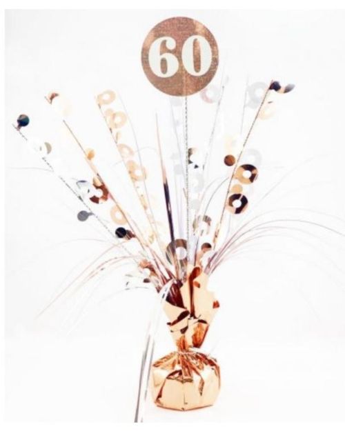Rose Gold Age 60 Table Centrepiece Spray
