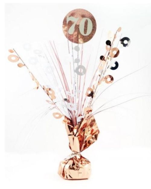 Rose Gold Age 70 Table Centrepiece Spray