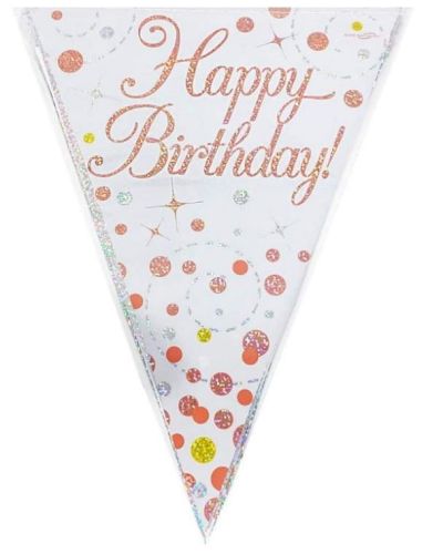 Sparkling Fizz Bunting Flags – Happy Birthday