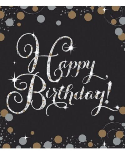 Sparkling Happy Birthday Lunch Napkins 16pk