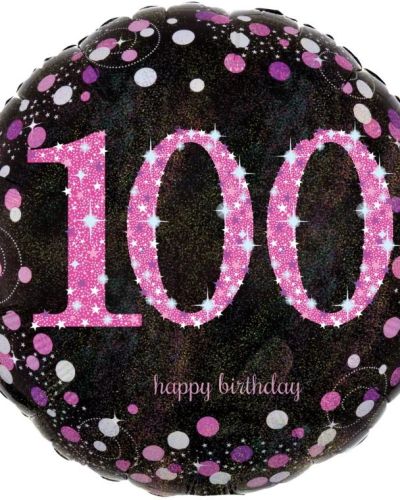 Sparkling Pink 100th Birthday Foil Balloon