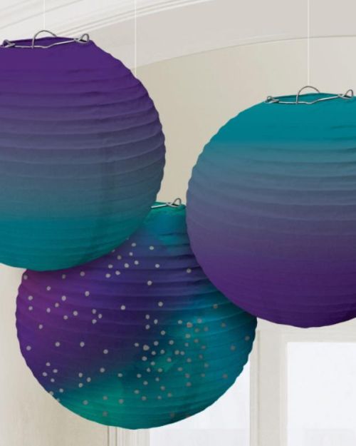 Sparkling Sapphire Paper Lanterns 3pk