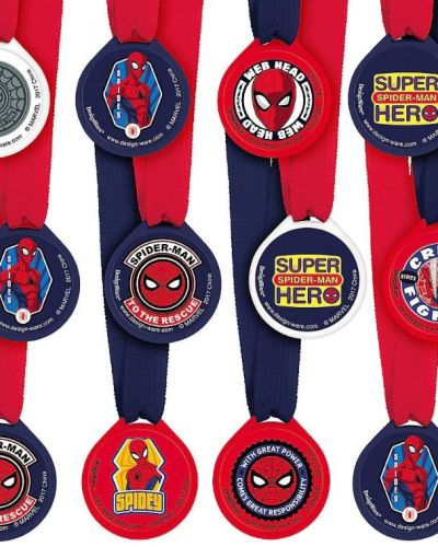 Spiderman Mini Award Medals 12pk