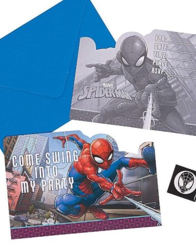 Spiderman Webbed Wonder Invites 8pk