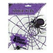 White Stretchable Spider Web with Spiders