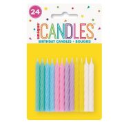 Spiral Candles 24pk – Pastels