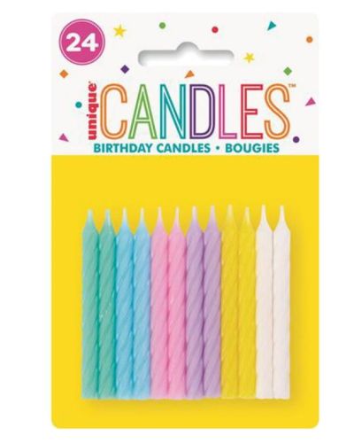 Spiral Candles 24pk – Pastels