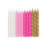 Spiral Candles 24pk – Pink & Gold