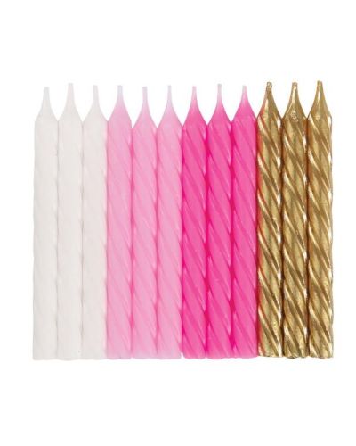 Spiral Candles 24pk – Pink & Gold