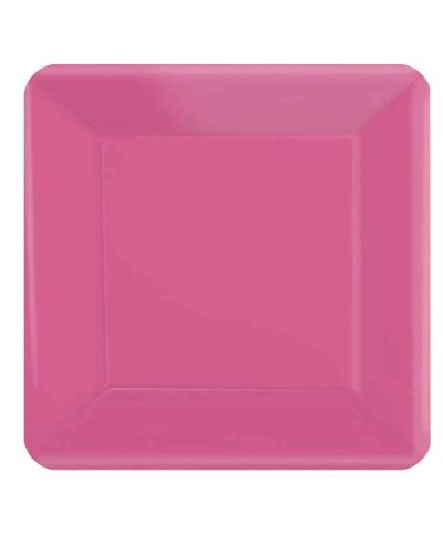Square Lunch Plates 20pk – Bright Pink