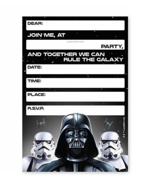 Star Wars Classic Invites 8pk
