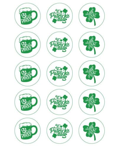 St Patrick’s Edible Cupcake Toppers