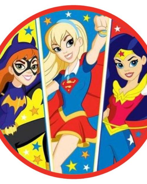 Edible Icing Image – Superhero Girls Round