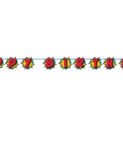 Superhero Happy Birthday Banner