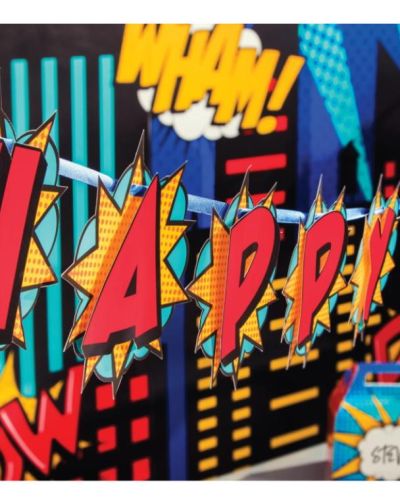 Superhero Happy Birthday Banner