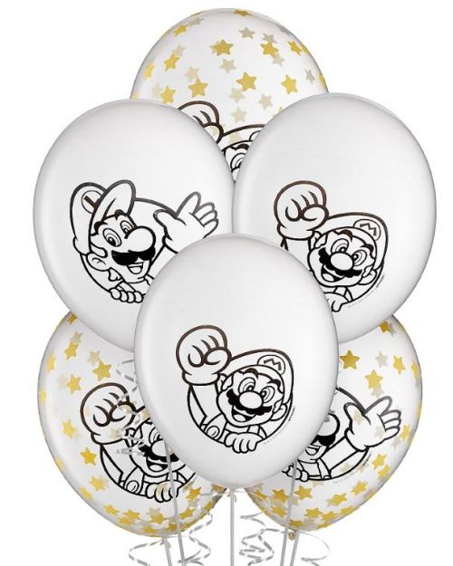 Super Mario Confetti Balloons 6pk