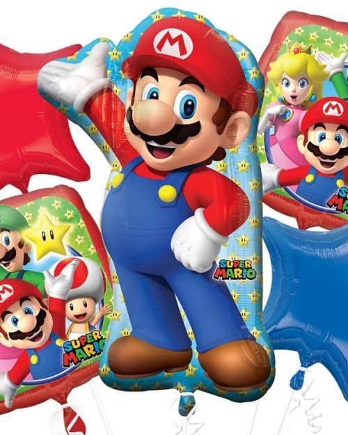 Super Mario Foil Balloon Bouquet