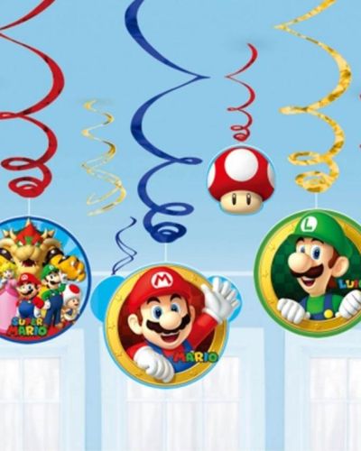 Super Mario Hanging Swirl Decorations