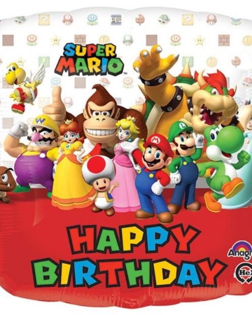 Super Mario Happy Birthday Foil Balloon