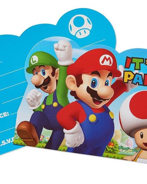 Super Mario Invitations 8pk