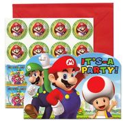Super Mario Invitations 8pk