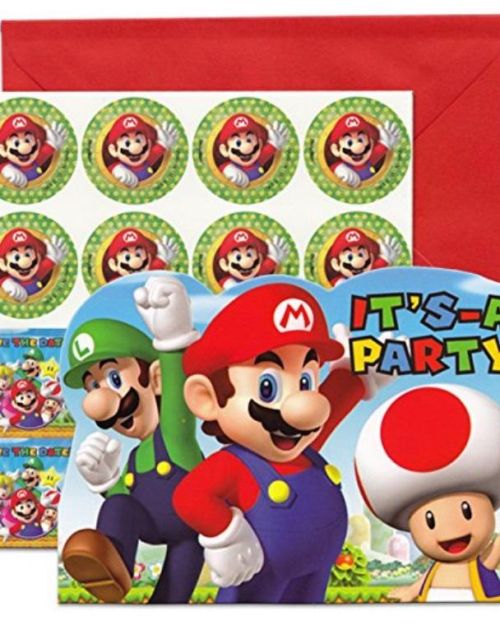 Super Mario Invitations 8pk