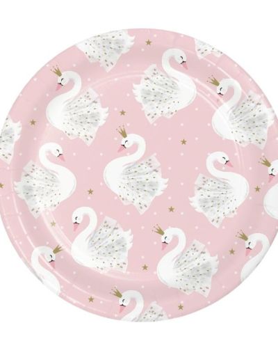 Swan Party Lunch Plates 8pk