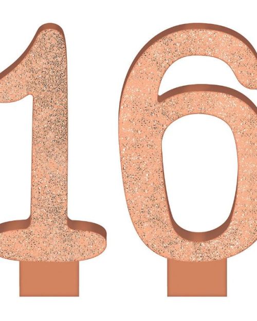 Sweet 16 Rose Gold Glitter Candles